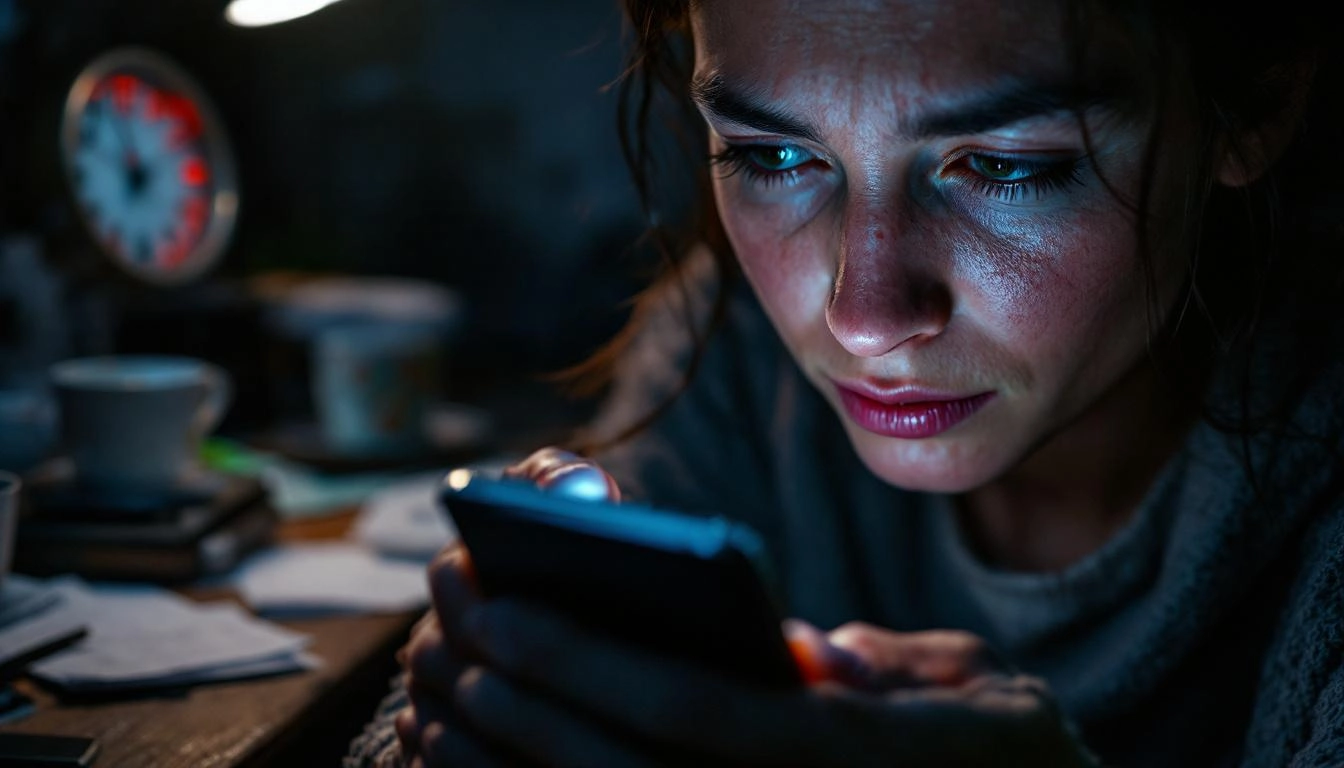 Descriptive image showing the mental effects of doomscrolling on the brain