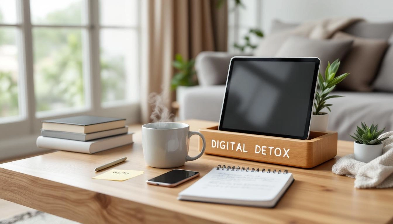 alt='Person taking a digital detox walk in nature'